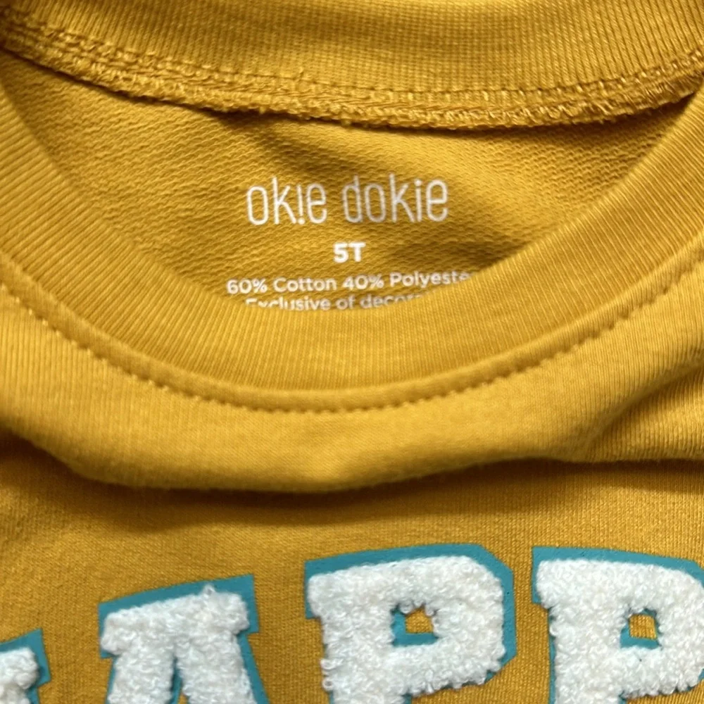 Okie Dokie 5T peplum sweatshirt “happy” NWT - Picture 2 of 4
